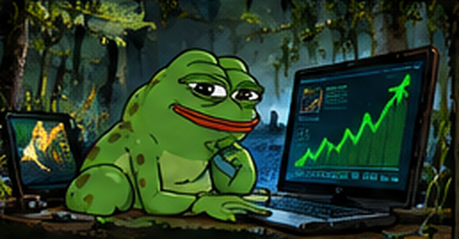 Pepe studies an online chart