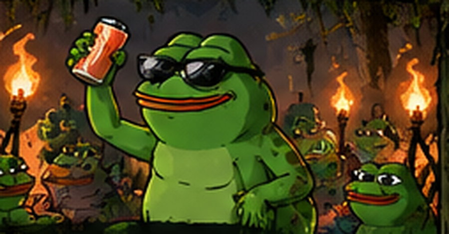 Frogs celebrate in a night swamp